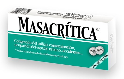 Masa crítica viernes 4 de junio a las 19:30 en la Plaza de la Virgen