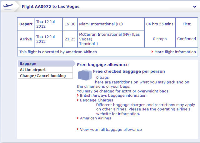 aa domestic baggage allowance