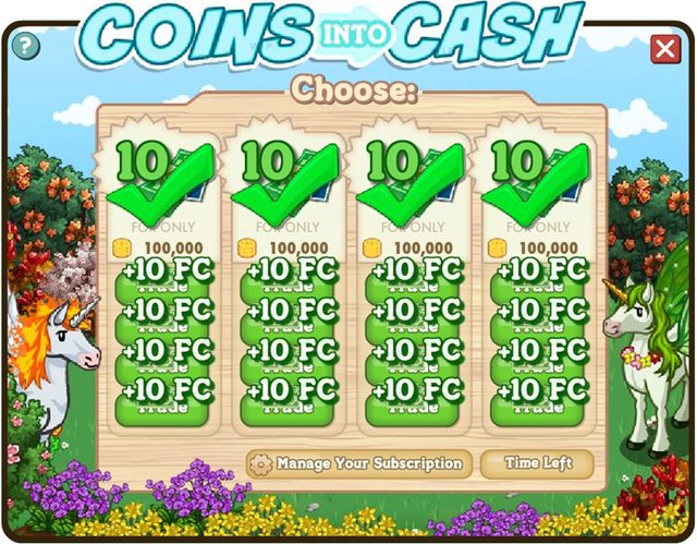 8432122 Turn your Farm Coins into Farm Cash!